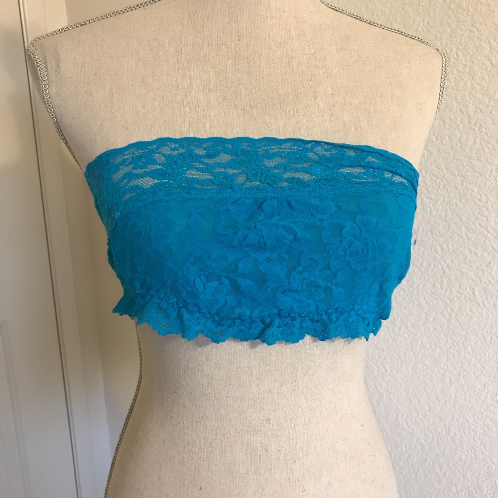 Lacy teal Bandeau Tube Top